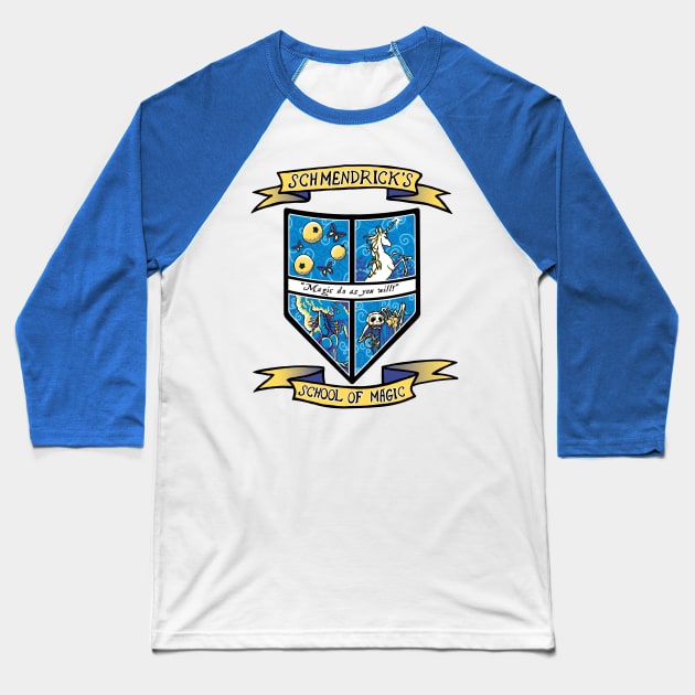 Schmendrick's School of Magic Baseball T-Shirt by AriesNamarie